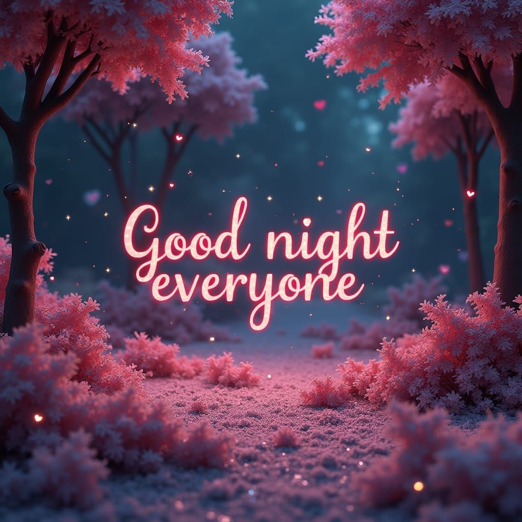 Pink Fantasy Landscape with Subtle Leaf Pattern