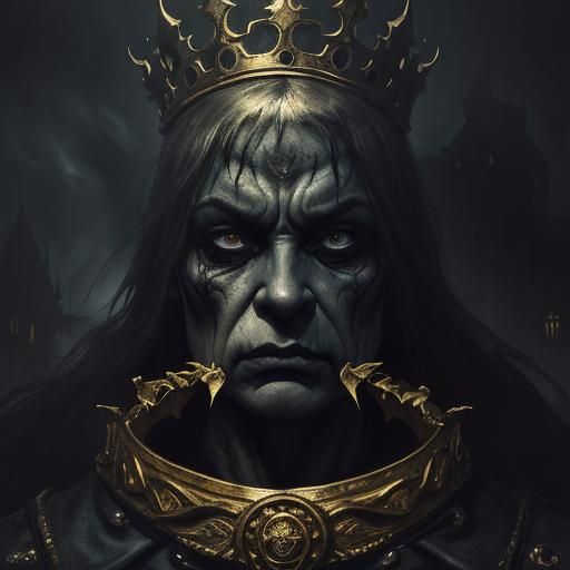 Gloomy Princess Portrait in Dark Fantasy Style