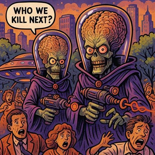 Mars Attacks Aliens Invade Central Park Comic