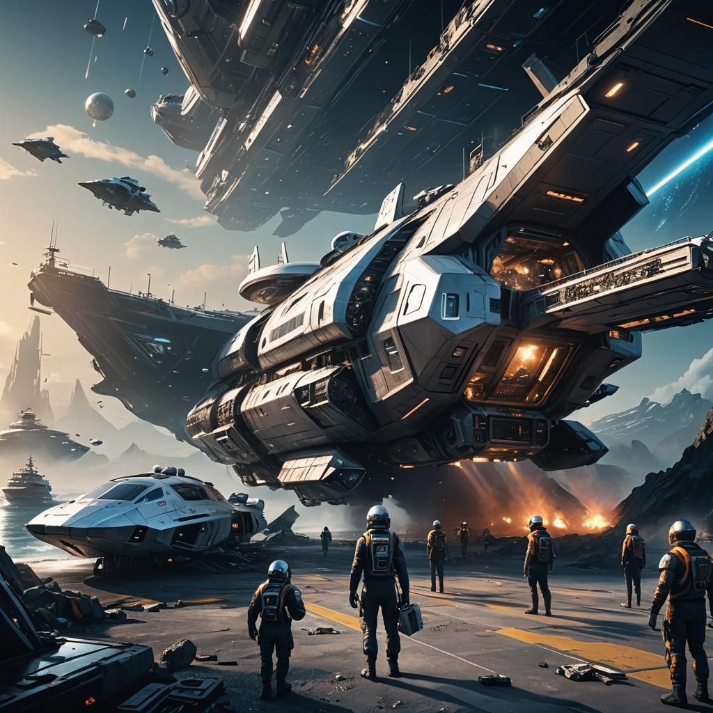 Spaceship Crew Finds Wreckage in the N'Oten Cluster