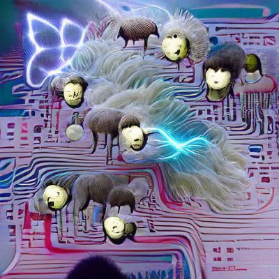 AI-Generated Electric Sheep: A Surreal Dreamscape