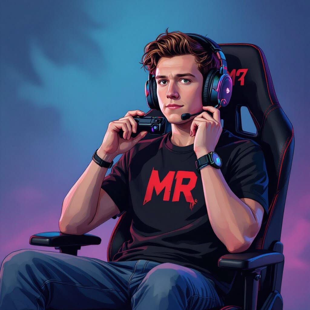 Tom Holland as Gamer in Ash Thorp Style