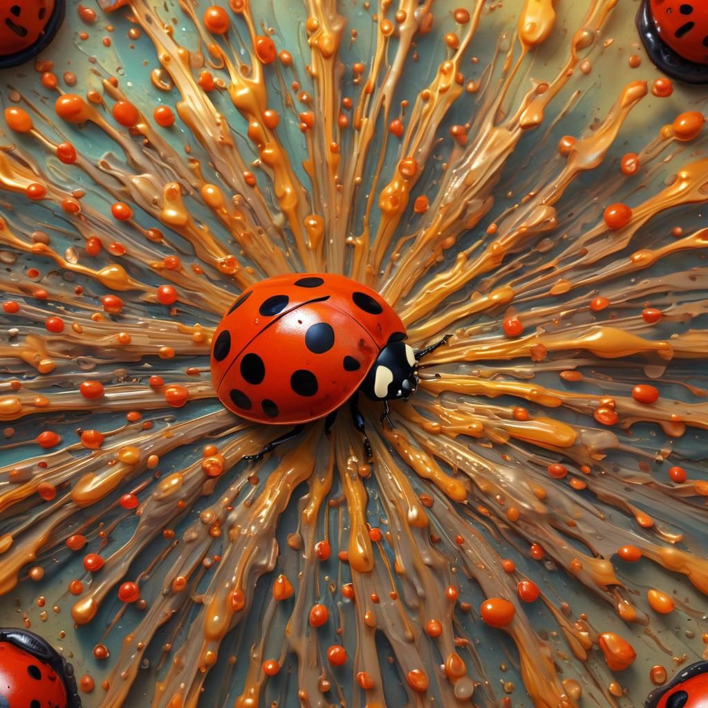 Ladybug Alien in Vibrant Environment as Digital Painting
