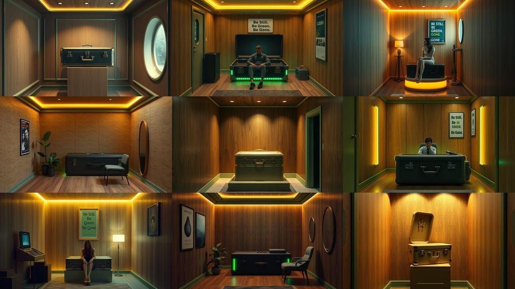 Cozy Room with Suitcase Coffin