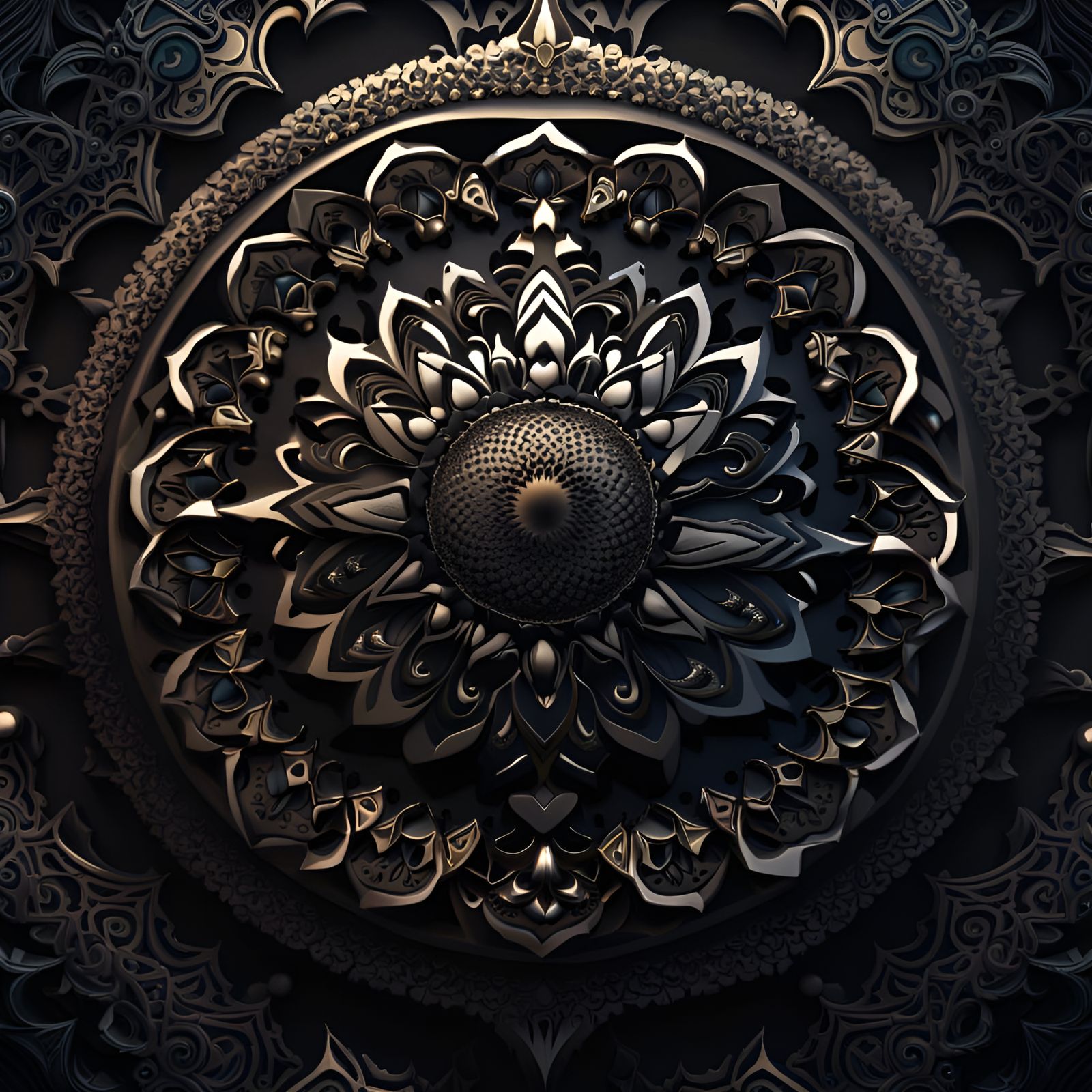 Sinister Gothic Mandala Digital Art in 4K