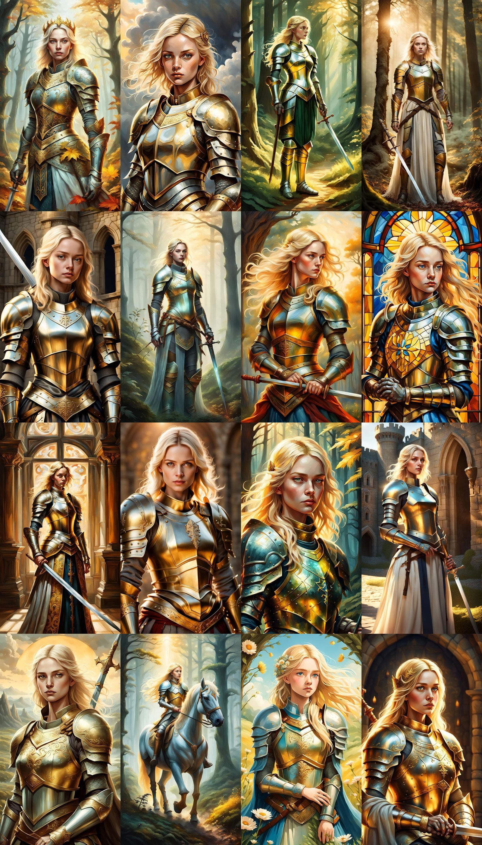 Pregnant Blonde Knight Girl: AI Generated Image
