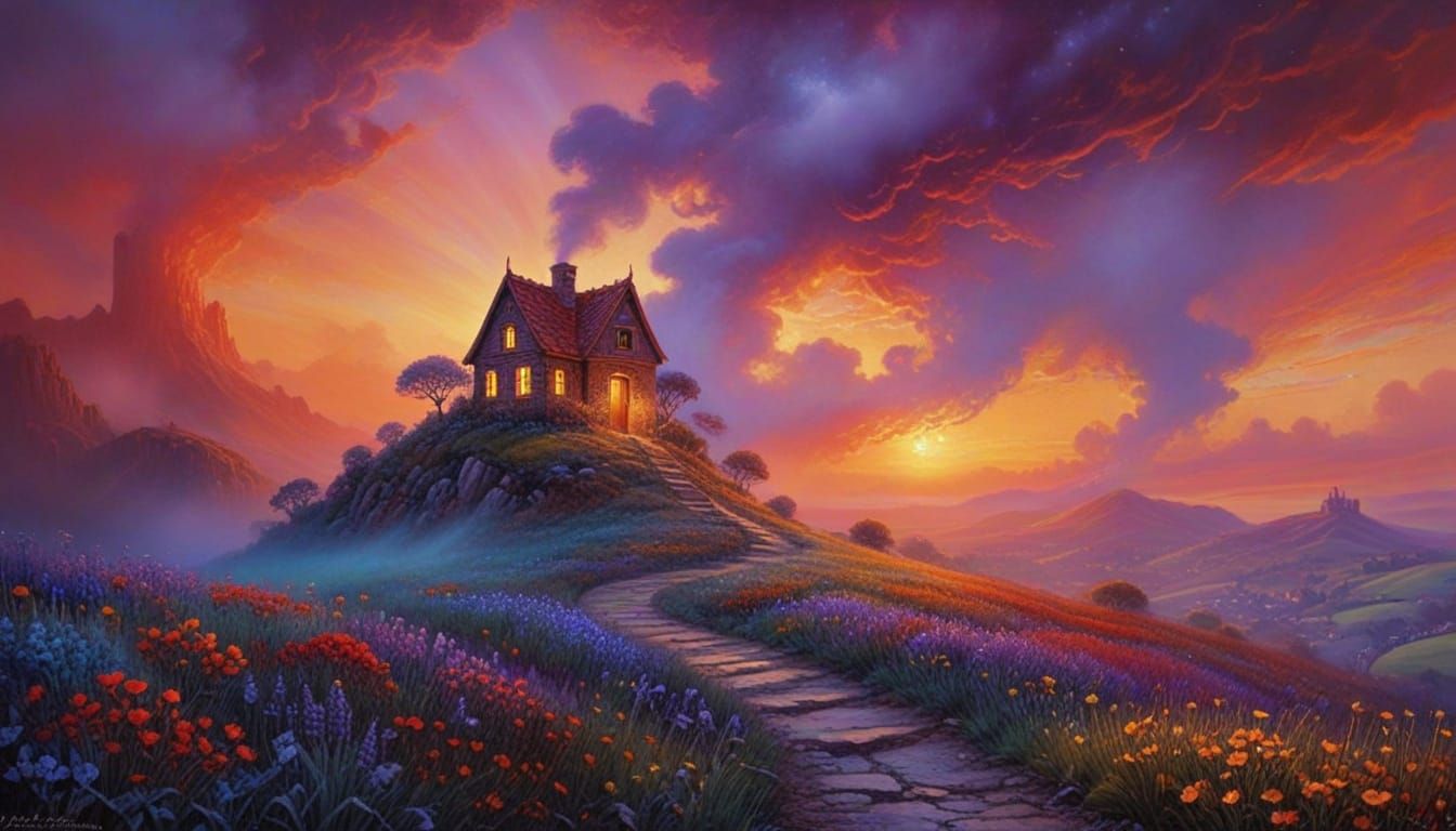 Vibrant Spring Scene in Australian Oil Painting Style