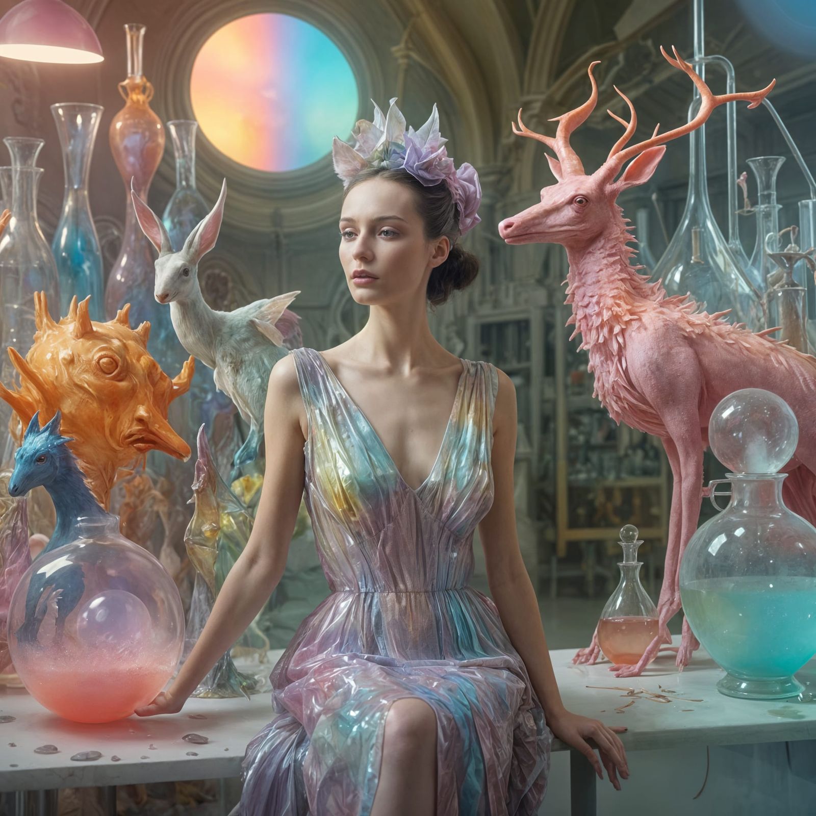 Dreamlike Surrealism: Elegant Beings in Lab