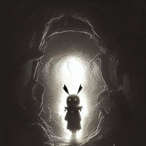 Horror Pikachu in Doré and Rutkowski Style