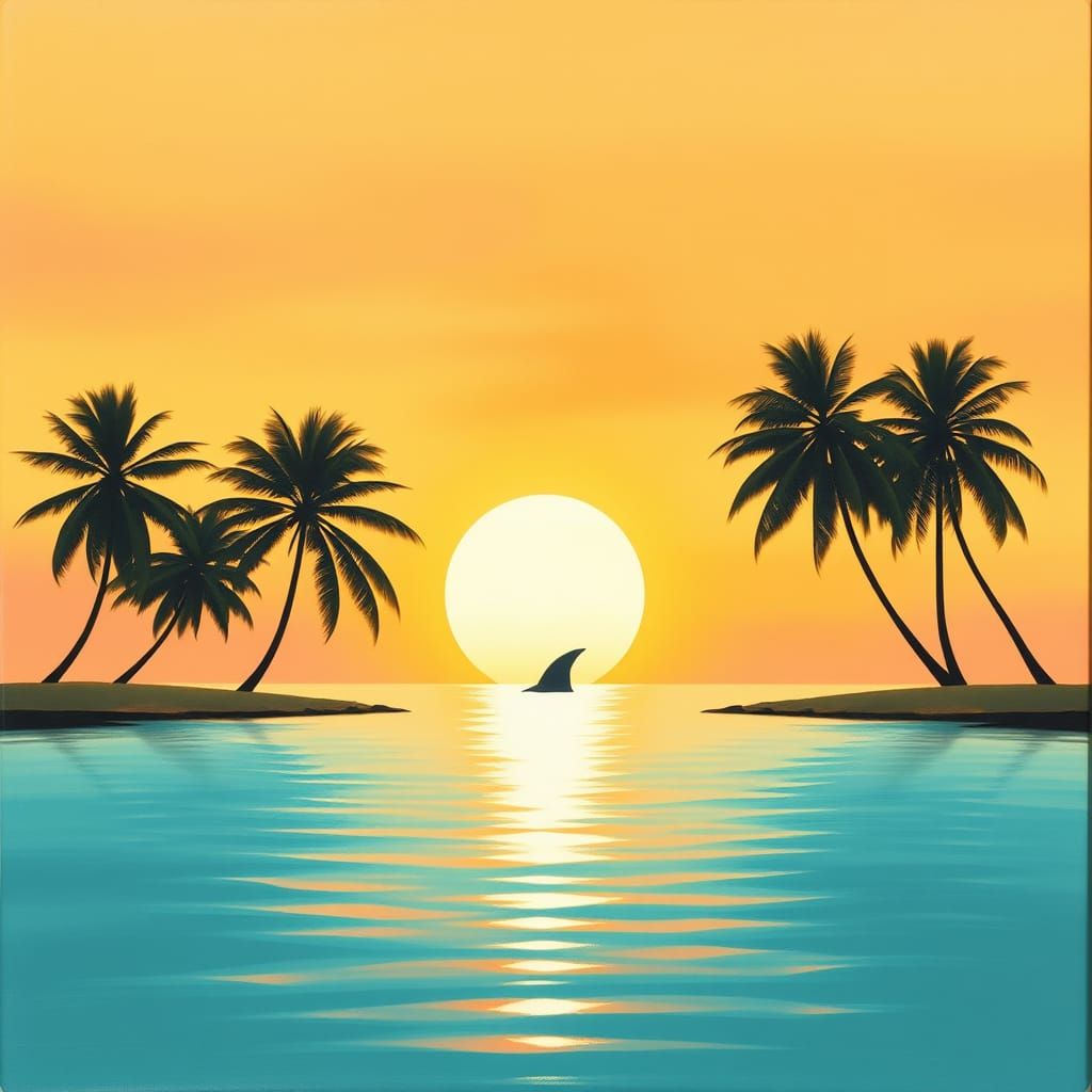 Tropical Island at Sunset in Okinawa