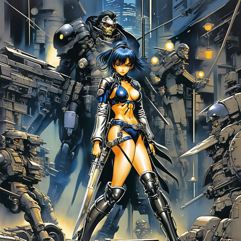 Grimdark Cyberpunk Illustration