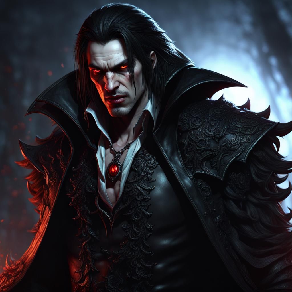 Vampire Prince Portrait in Dark Fantasy Style