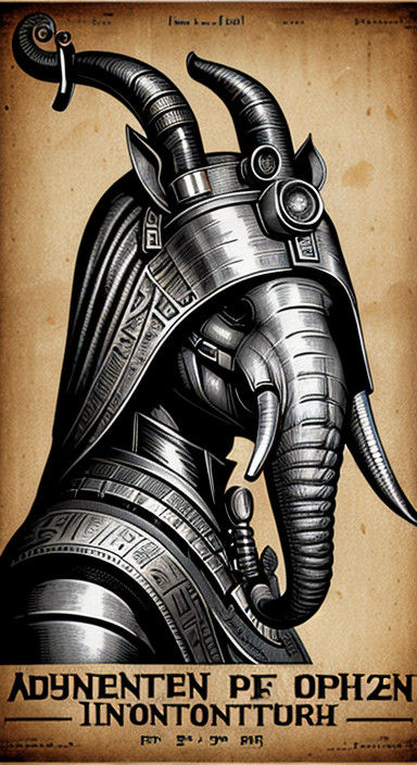 Ancient Egypt Steampunk Portrait in Impasto Style