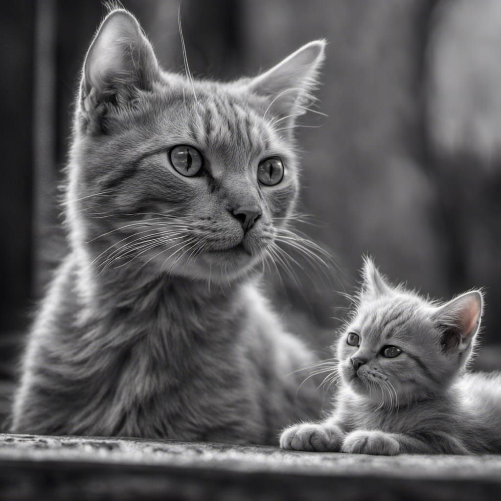 Red Cat Remembering Lost Siter with Kitten