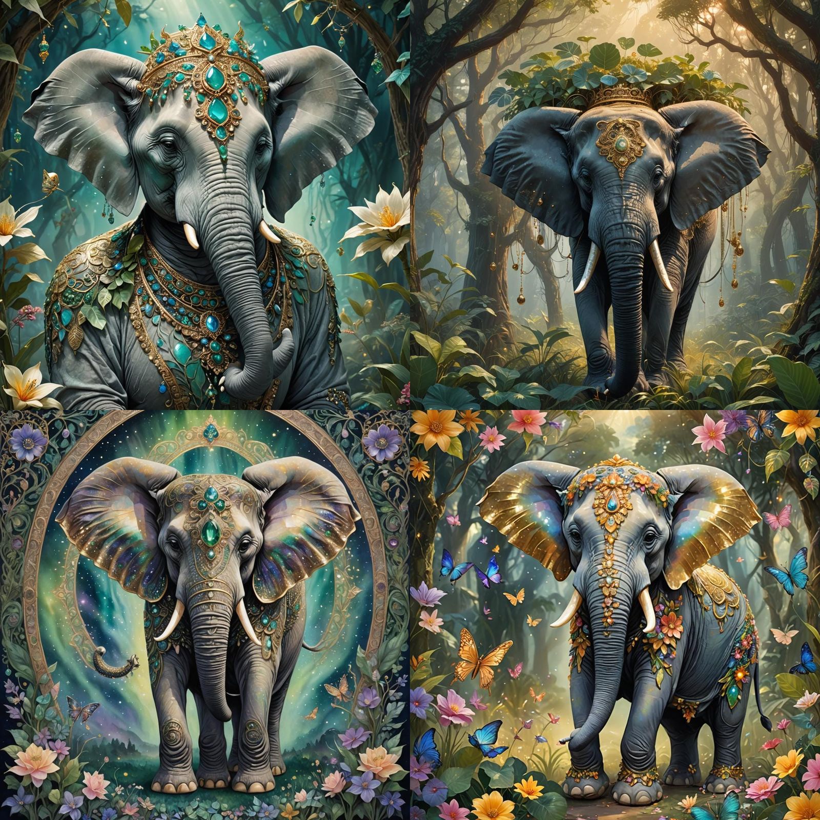 Mystical Jeweled Elephant Fantasy Concept Art