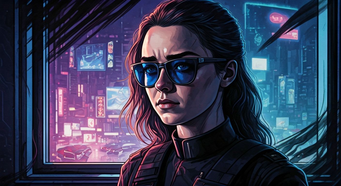 Ashildr in Cyberpunk Cityscape Graphic Novel
