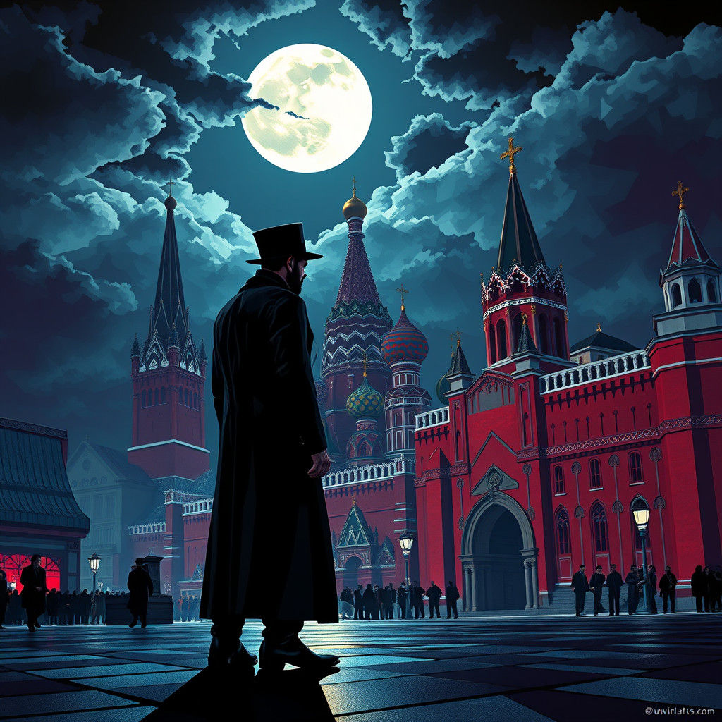 Rasputin Meets John Wick in Cubist Red Square