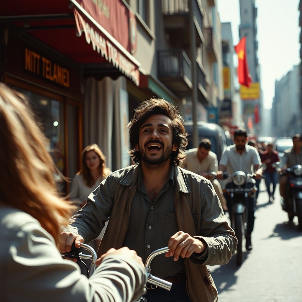 Comedic Moment in Vibrant Ankara Streets