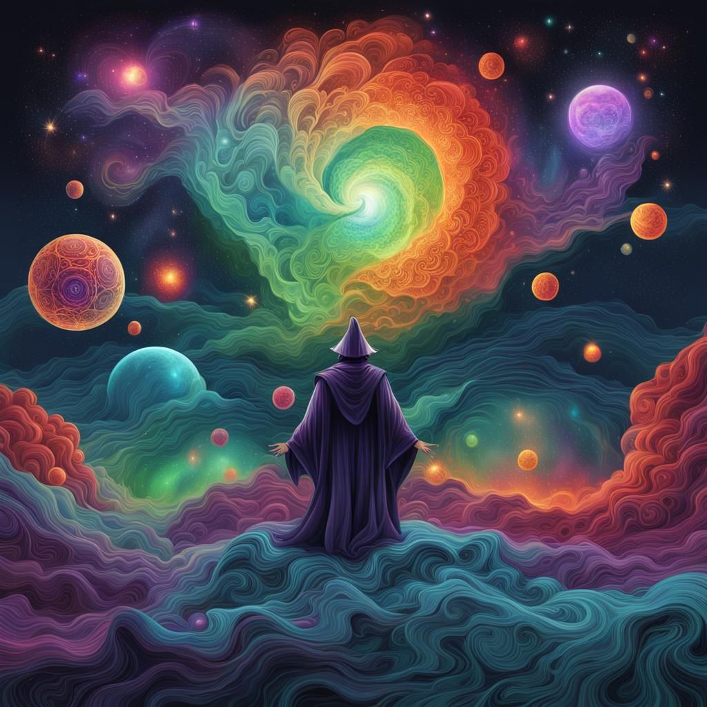 Dark Wizard Creates a Flaming Nebula