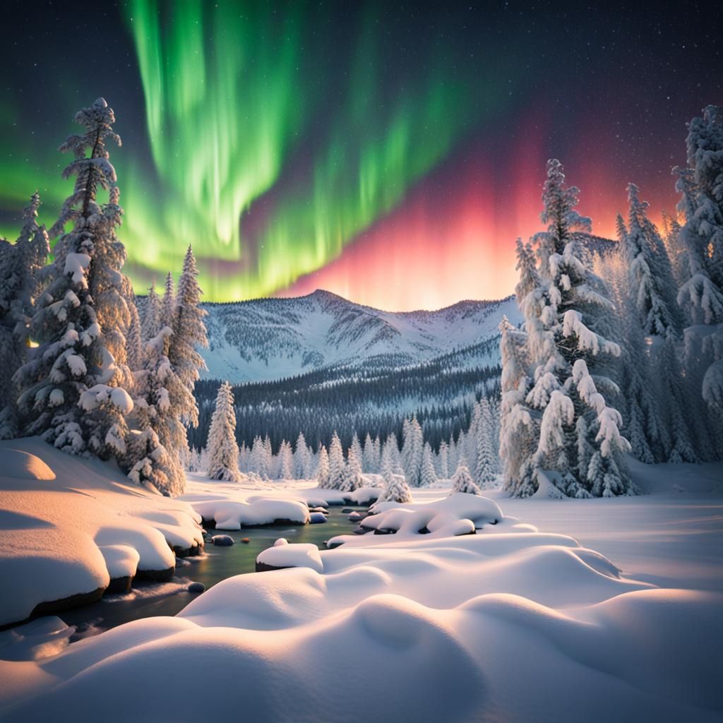 Aurora Winter Landscape: Professional Photography