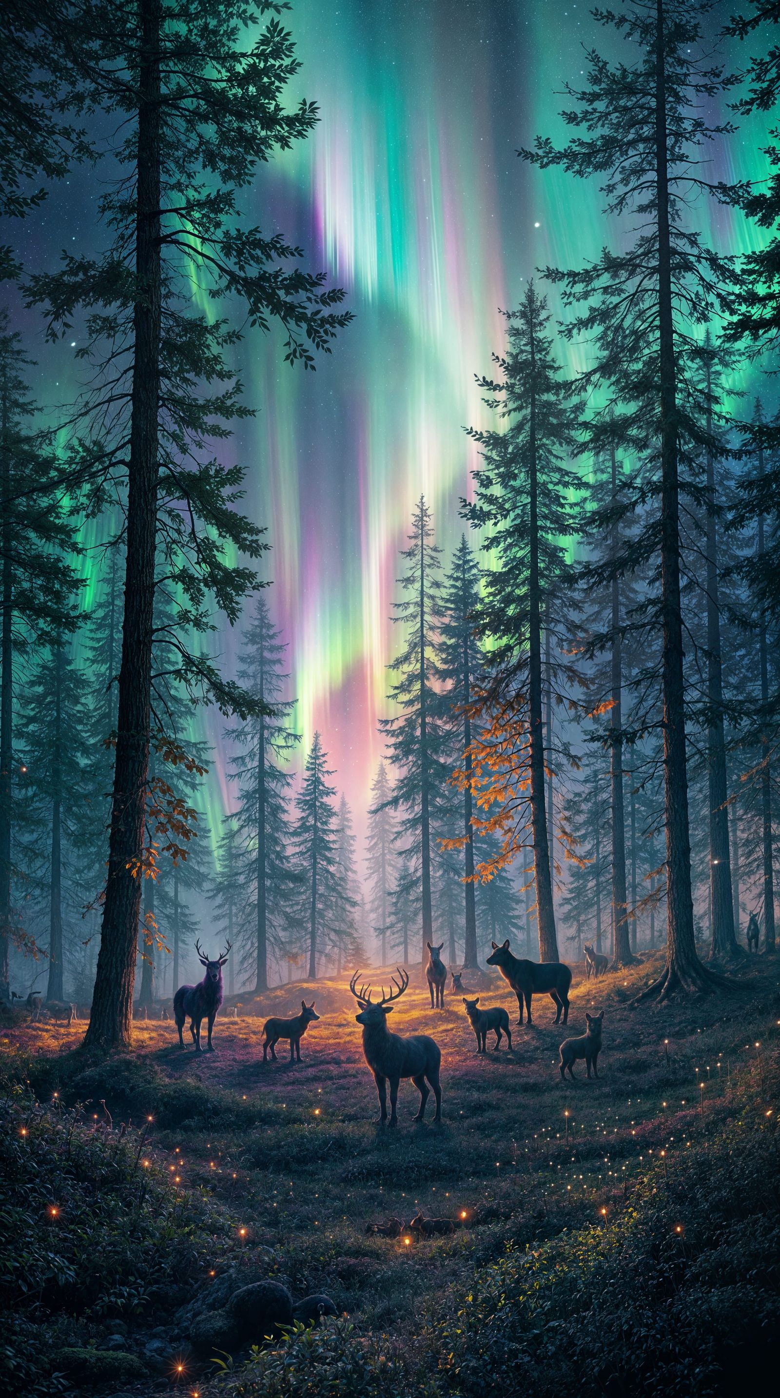 Ethereal Forest Realm in Triadic Colors