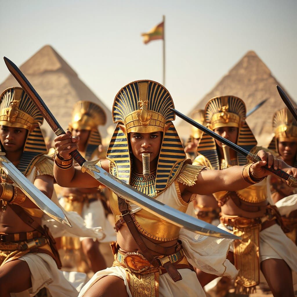 Pharaohs Clash in Ancient Egypt Battle Scene