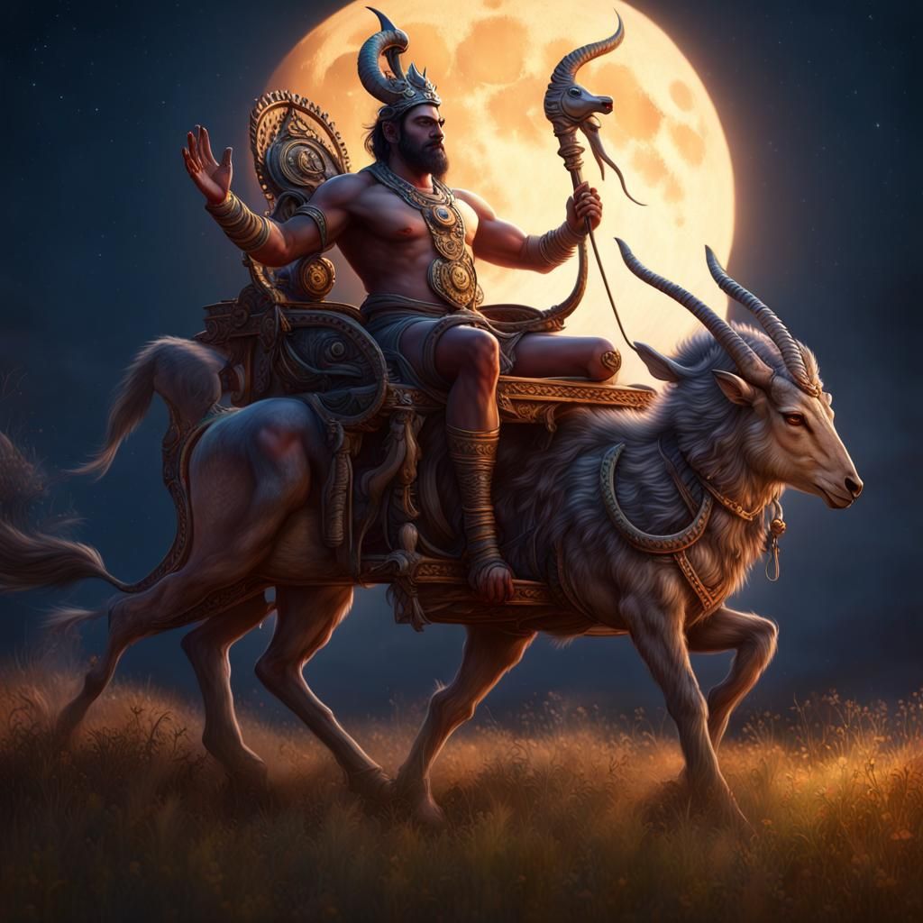 Chandra, Moon God in Dark Fantasy Art
