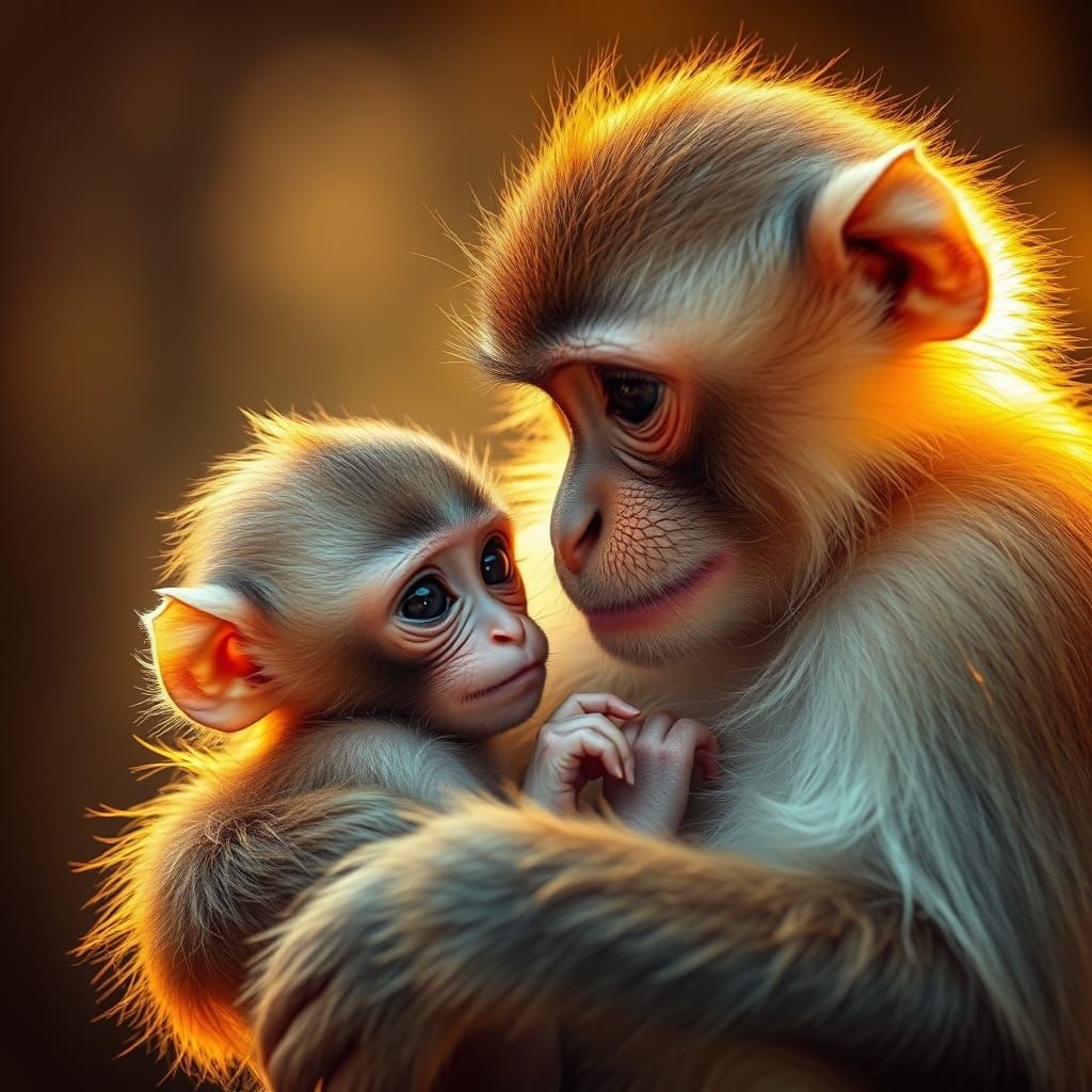 Motherly Love in Golden Light