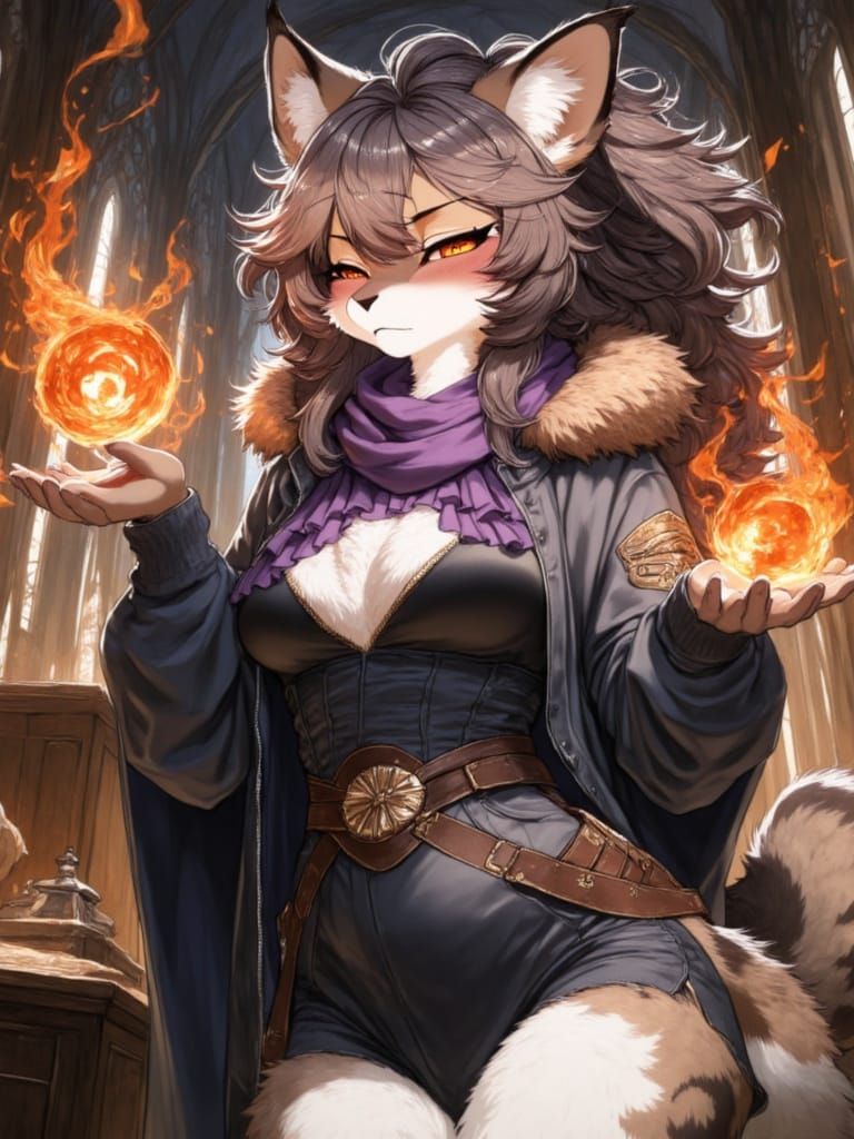 Ethereal, Furry Goddess in a Distant Landscape