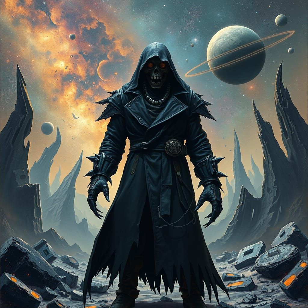 Nanook in Dark Surrealism Galaxy Landscape