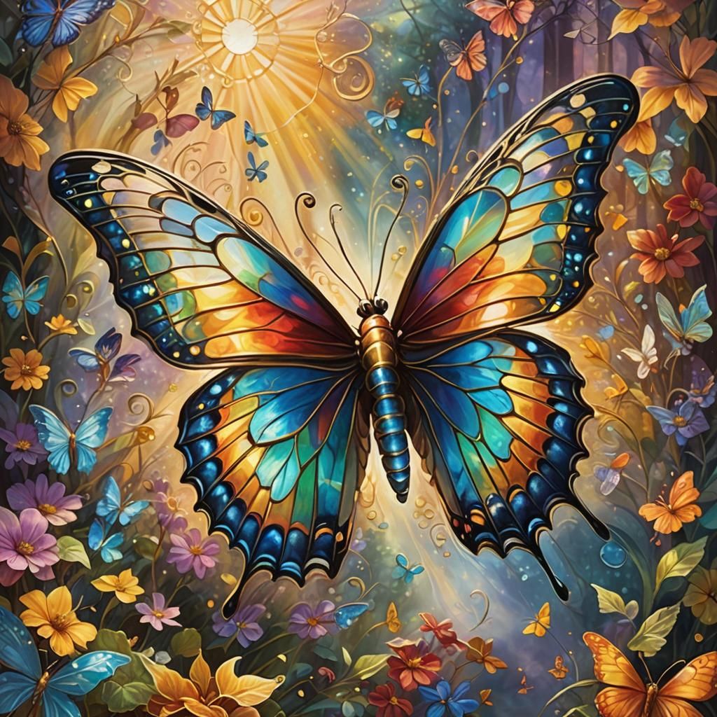 Bedazzling Butterfly in Ethereal Fantasy Illustration
