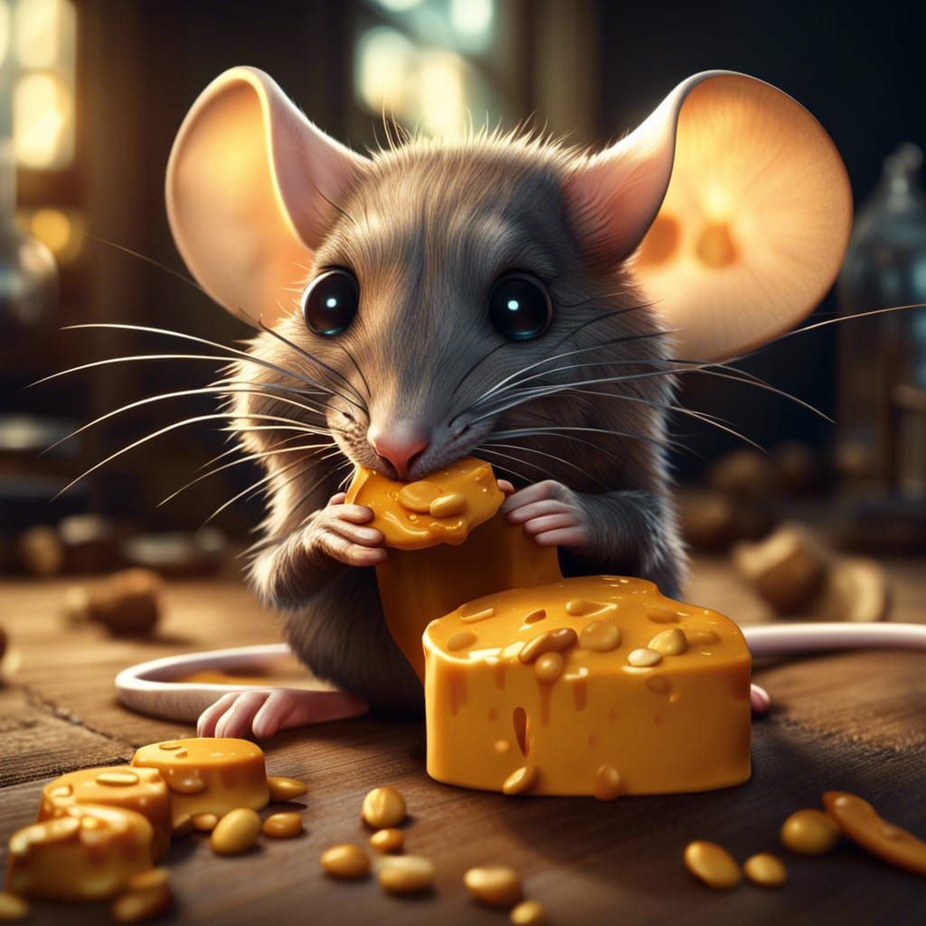 Cute Mouse Feast: Detailed Matte Painting