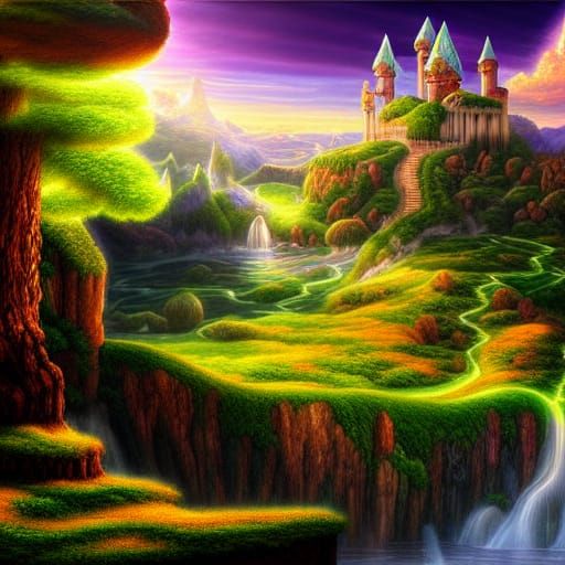 Epic Hyperdetailed Magical Fantasy Landscape