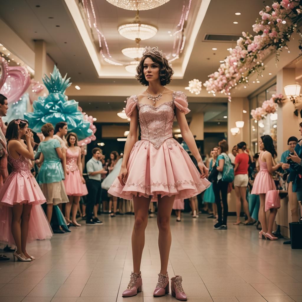 Woman Posing with Young Person in Quinceanera Dress