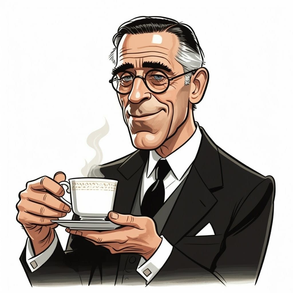 Boris Karloff Smiling, Hirschfeld-esque Pencil Sketch