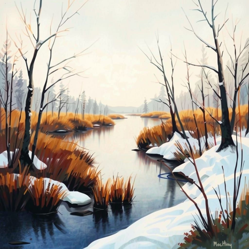 Winter Serenity in Soft Impressionist Light