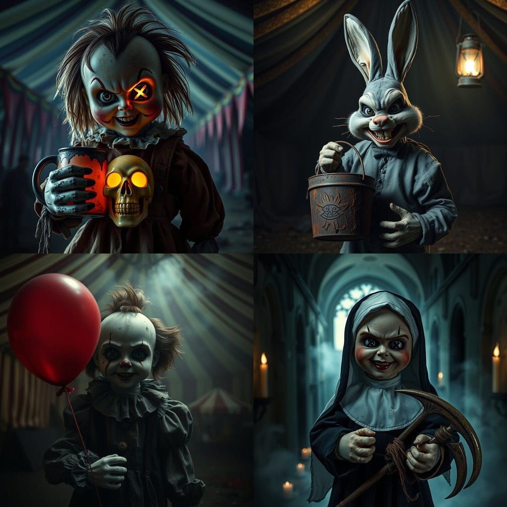 Cinematic Halloween Portrait of a Grimy Figure