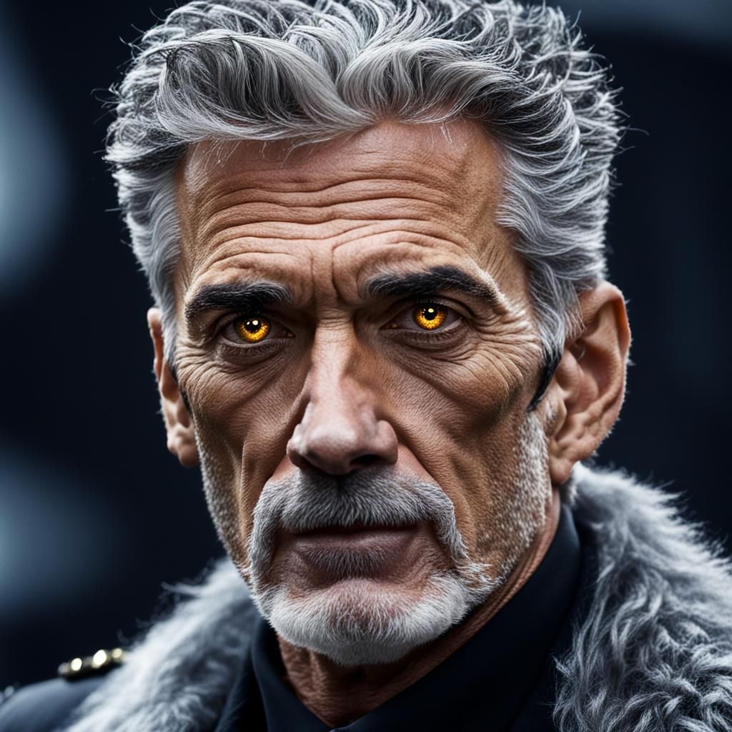 Elegant Man with Wolf Eyes Portrait