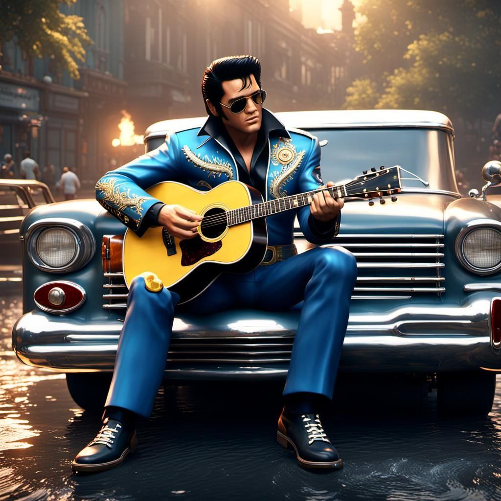 Elvis Presley on Motorboat: 3D Game Rendering