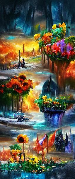 Secret Flower Garden: Impasto Oil Painting