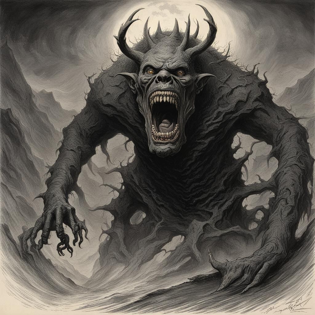 Horror Portrait of a Man with Buck Teeth