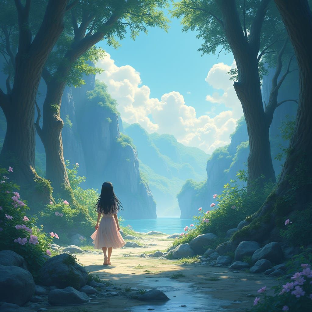 Whimsical Anime-Inspired Landscape in Vibrant 8k Concept Art