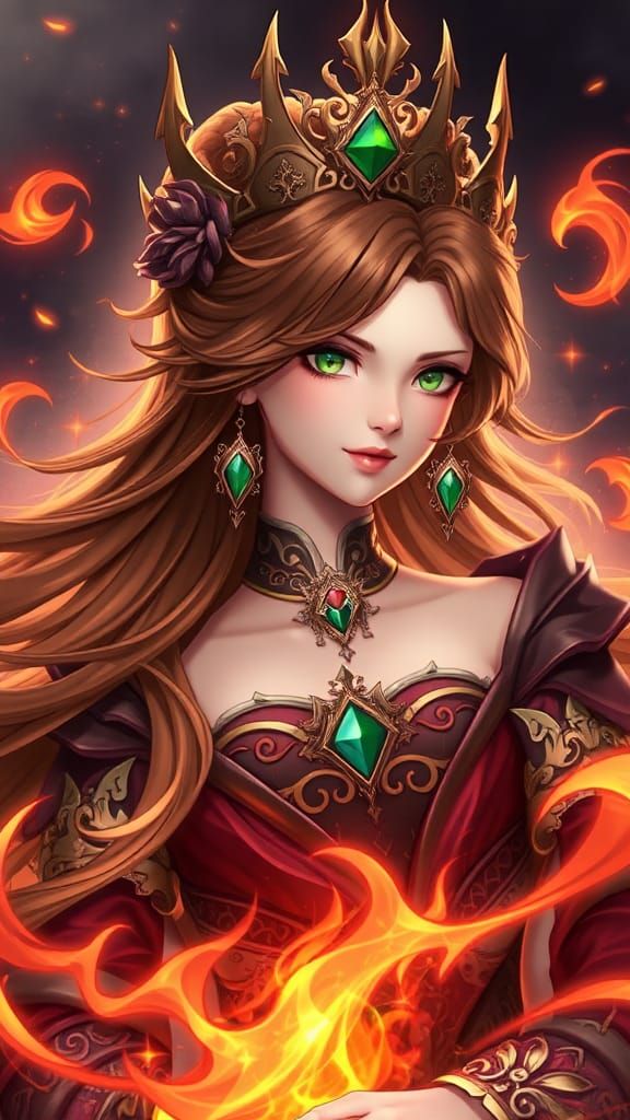 Fiery Queen of Dark Magic: Anime Art