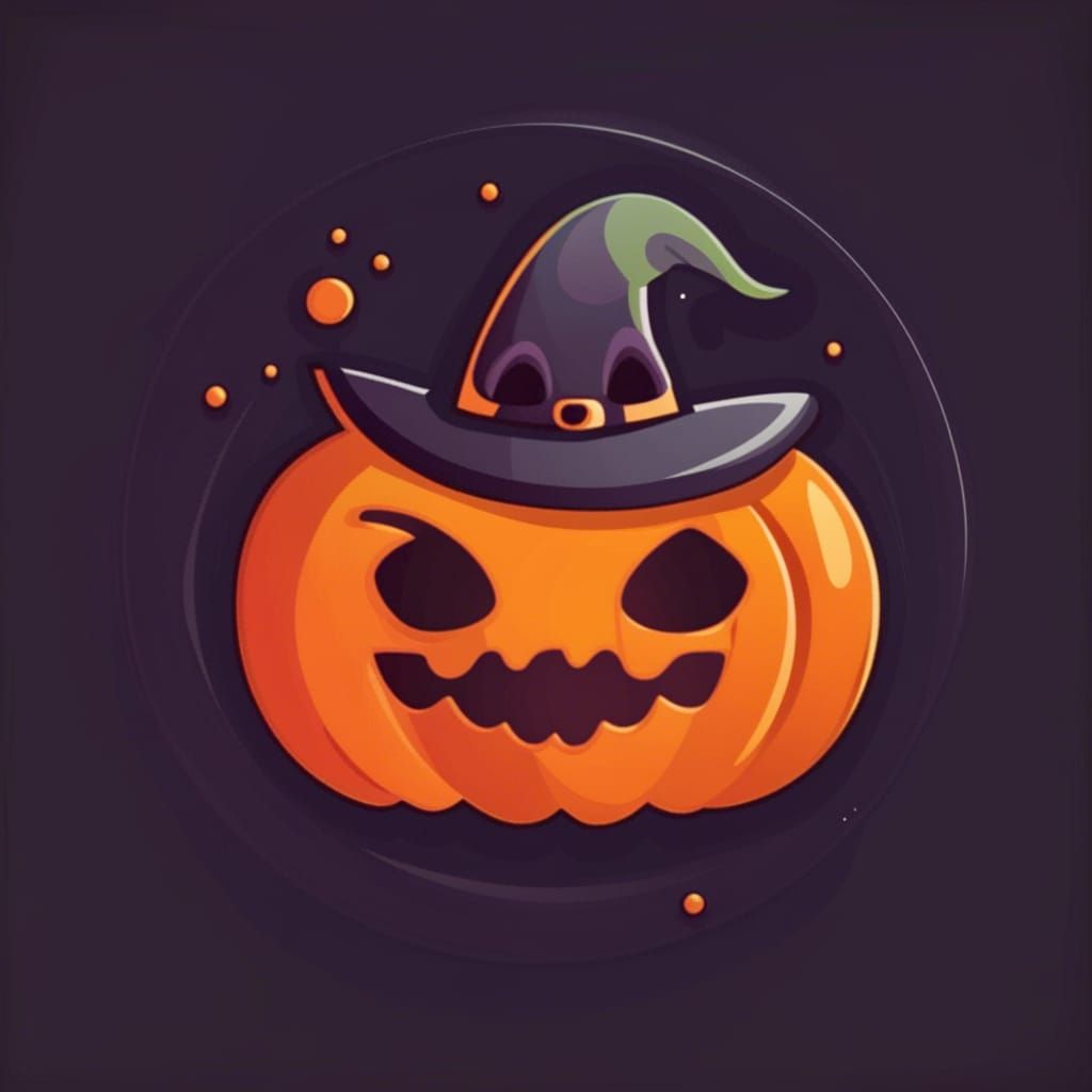 Cute Halloween Logo in Circle