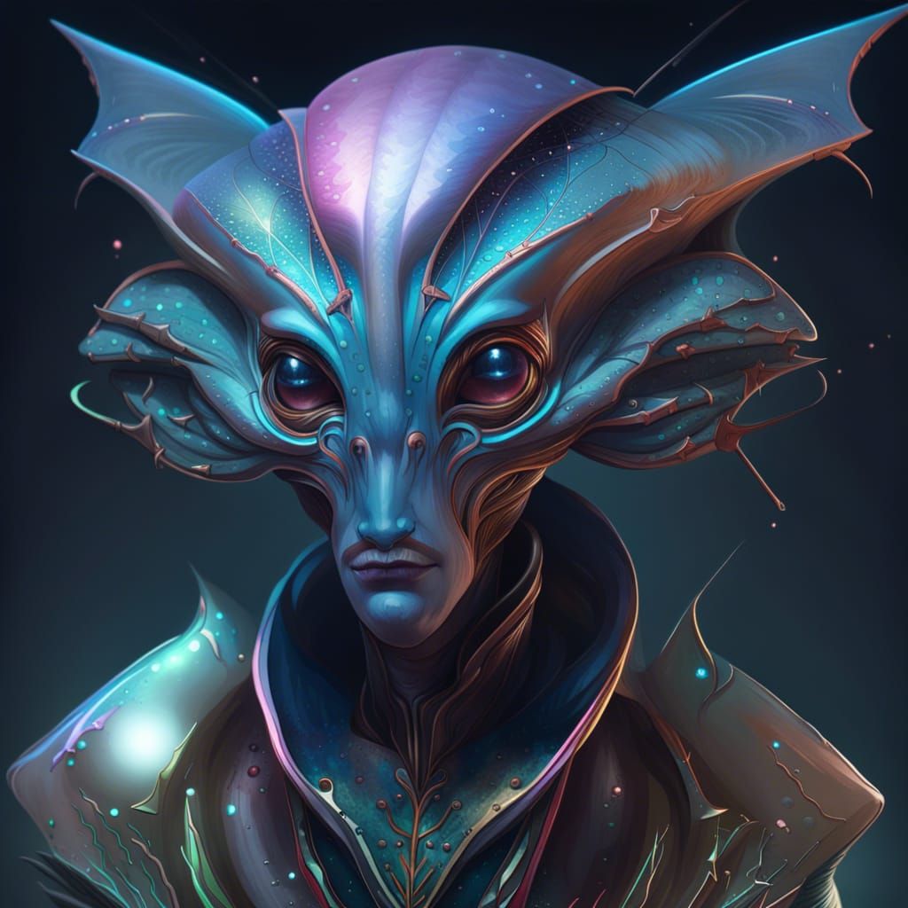 Victorian Space Alien Portrait in High Resolution
