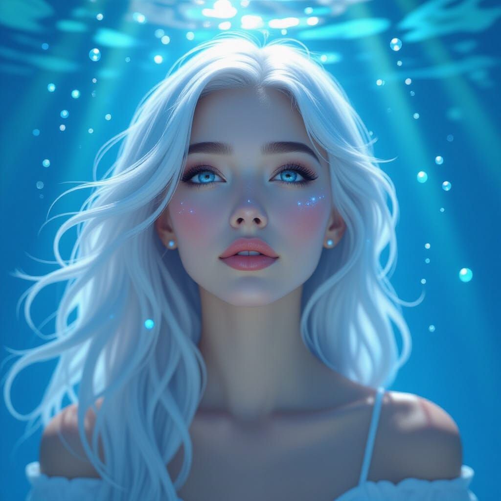Underwater Dreamscape Portrait in Digital Art Style
