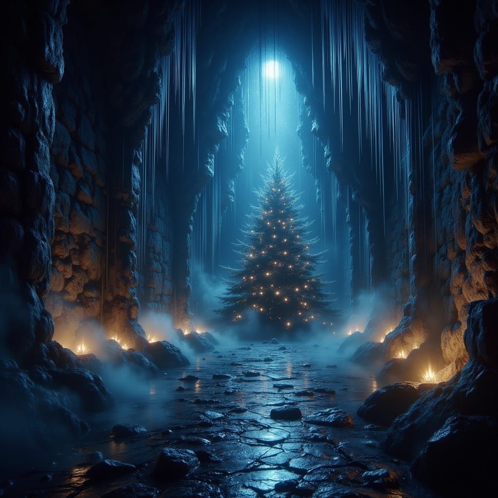 Ethereal Christmas in a Dark Crypt