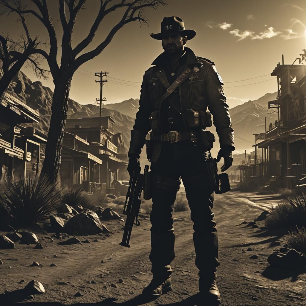 Dramatic Silhouette of Courier in Ranger Gear