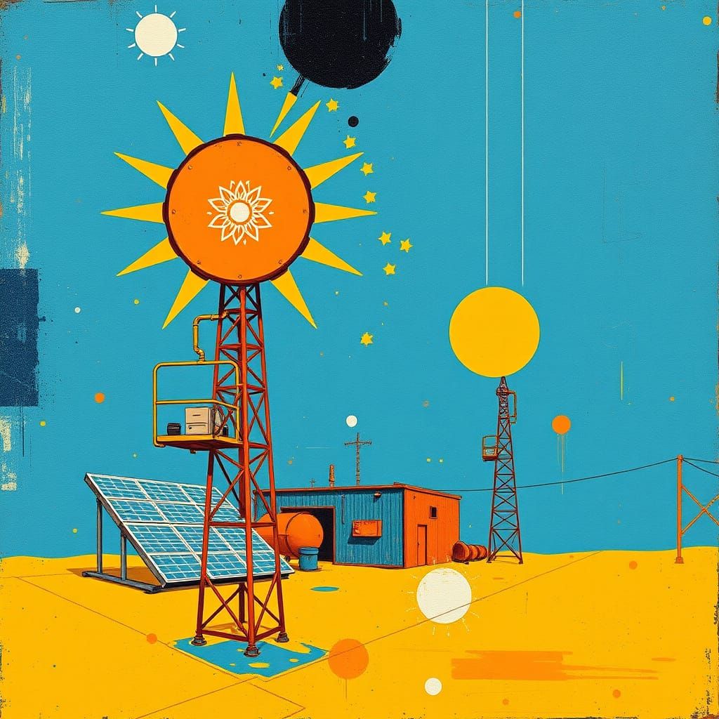 Surreal Solarpunk Utopia Radiates Energy and Hope