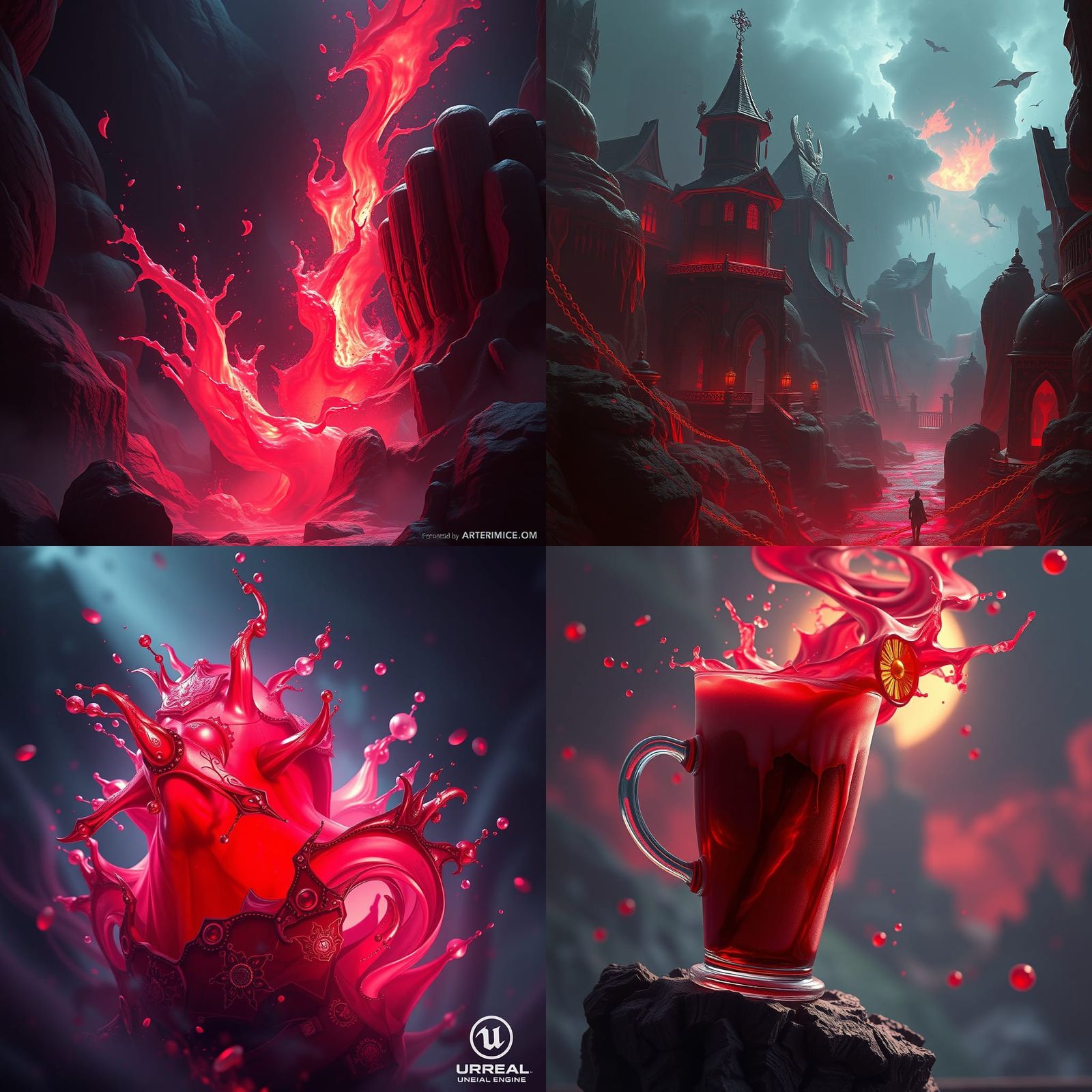Detailed Crimson Latte Concept Art in 8K